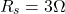 Rendered by QuickLaTeX.com \begin{align*} R_s = 3\Omega\end{align*}